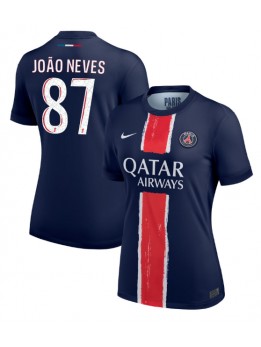 Zenske Futbalové oblečenie Paris Saint-Germain Joao Neves #87 2024-25 Krátky Rukáv - Domáci